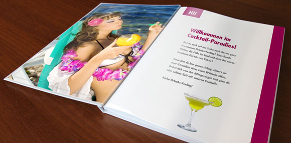 Cocktailkarte als Hardcoverbuch