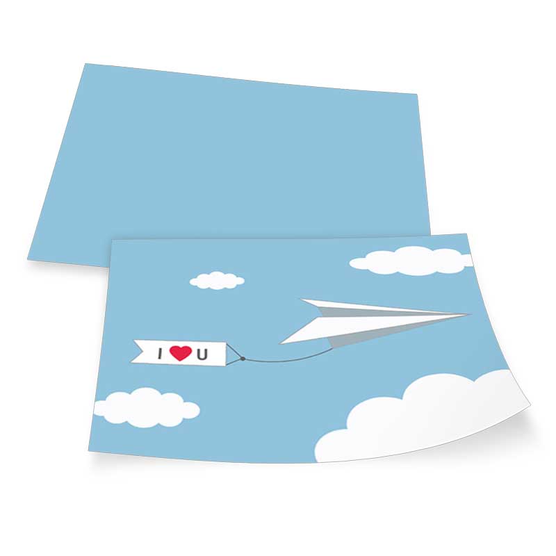 Kreative Valentinstags-Karte mit Papierflieger und \