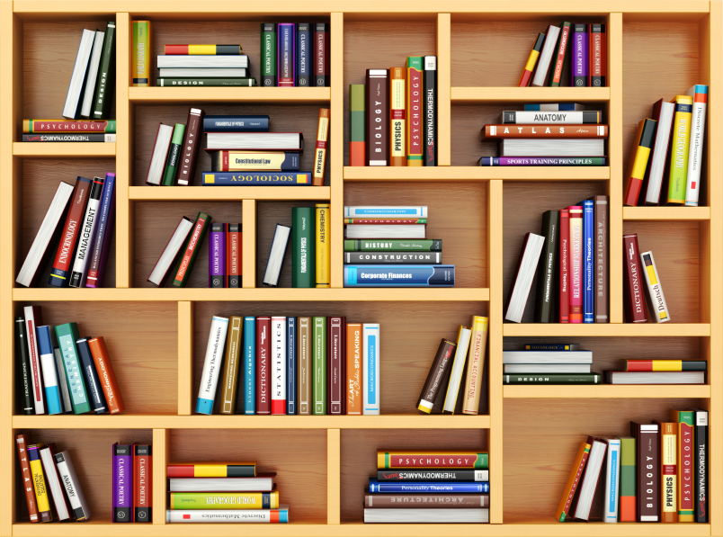 Education Concept Bppks And Textbooks On The Bookshelf Online