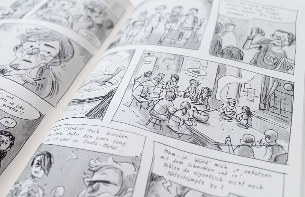In seinem Comic "Hurray Hurray le Quiche"erzählt Jo Lott die Geschichte einer Nachwuchsband aus der schwäbischen Provinz.