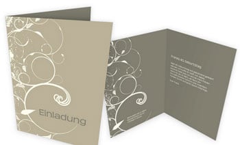 Einladungskarten Firmenjubiläum individuell DIN A6 Königsblauer Lorbeerkranz 