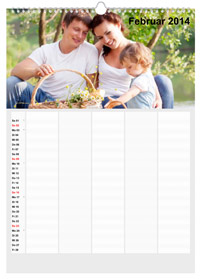 Familienkalender Designbeispiel grau