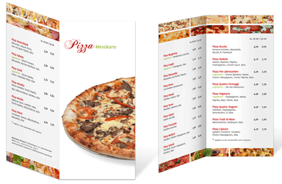 Pizza Speisekarte Vorlage in unserem Online-Designer