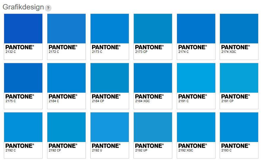 Pantone-Farbauswahl