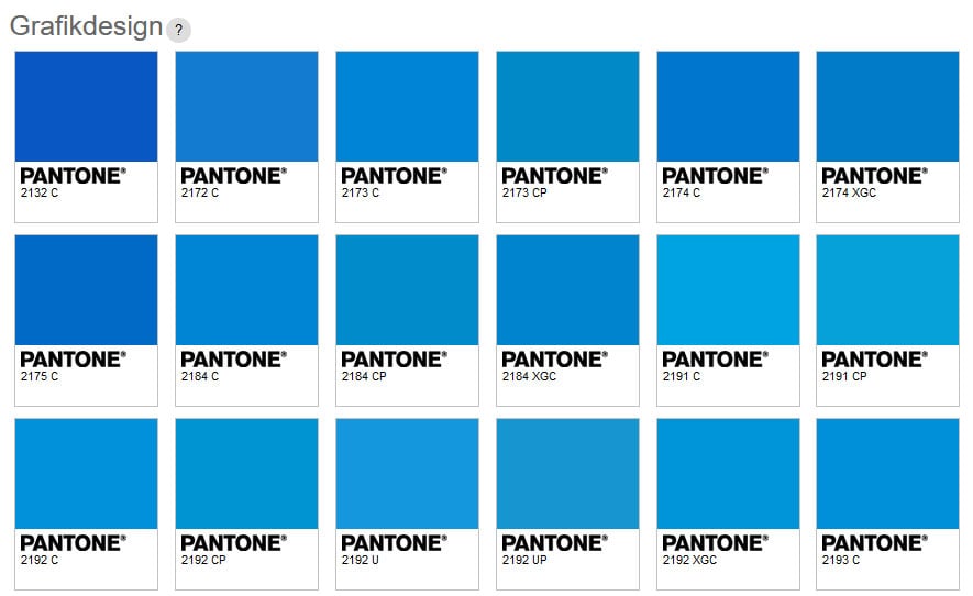 Pantone-Farbauswahl
