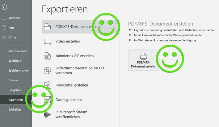 PowerPoint PDF exportieren