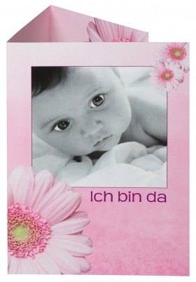 Faltblatt DIN A5 hoch 6 Seiten Wickelfalz Baby