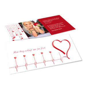 Kreative Grußkarte zum Valentinstag mit Herz-EKG