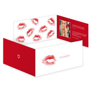 Ein Kuss für Ihren Schatz: Grußkarte zum Valentinstag