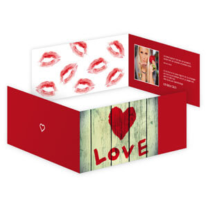 Kussmund, Herz und Lieblingsfoto: kreative Valentinstagskarte