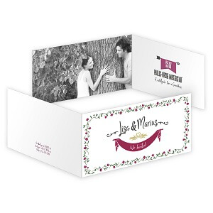 Hochzeitskarten save the date im Hipster-Design DIN lang Klappkarte online gestalten und drucken lassen.