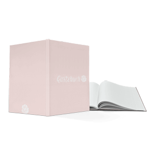 Hardcover Hochzeitsbuch in A4 mit klassischem Rosenmotiv auf rosa Hintergrund