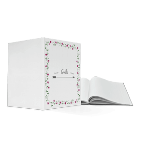 Floraler Rahmen auf wunderschönem A4-Hardcover Gästebuch