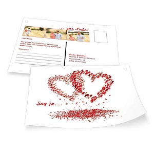 Romantischer Herzregen auf einer Ballonkarte für Ihre Hochzeitsfeier