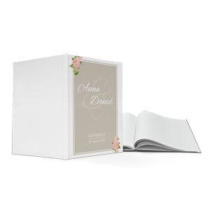 Hochzeits-Gästebuch in A4 als Hardcover mit wunderschönem Flieder-Motiv