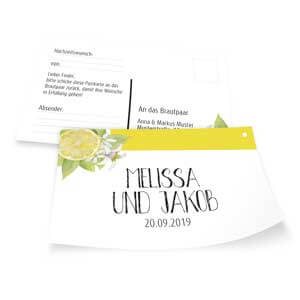 Zitronenfrische Ballonkarte für spekakuläre Hochzeitsaktion