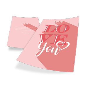 Valentinstags-Karte in romantischen Pink-Tönen