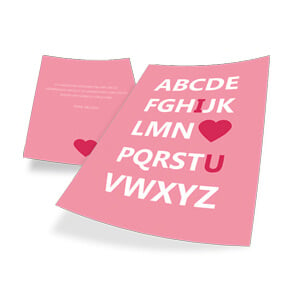 Valentinstags-Karte mit romantischer Typografie
