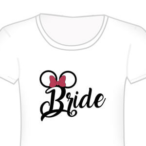 Für kleine und große Mädchen: Braut-Shirt mit süßen Mausohren