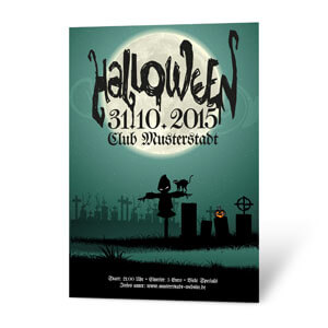 Plakat A3 für die angesagteste Halloweenparty Iher Stadt - gestalten Sie online
