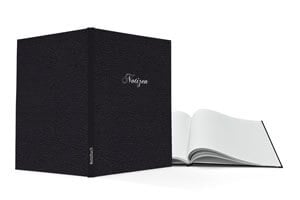 Notizbuch mit Hardcover-Umschlag: Dezente schwarze Struktur mit stilvoller Typografie