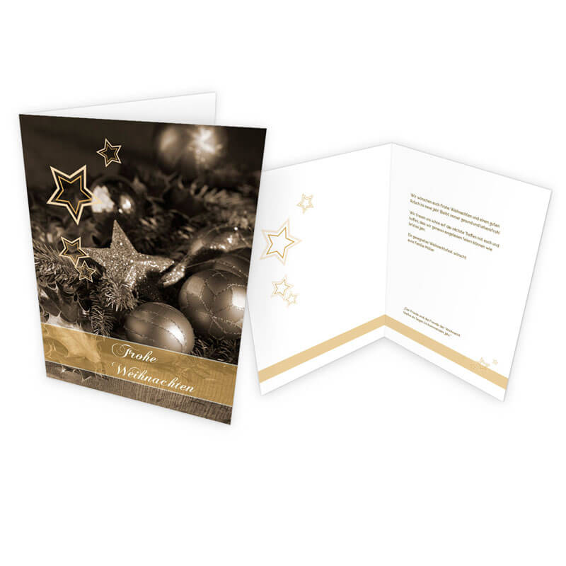 Weihnachtsliche Klappkarte mit 4 Seiten A6 hoch für Ihre Weihnachtspost