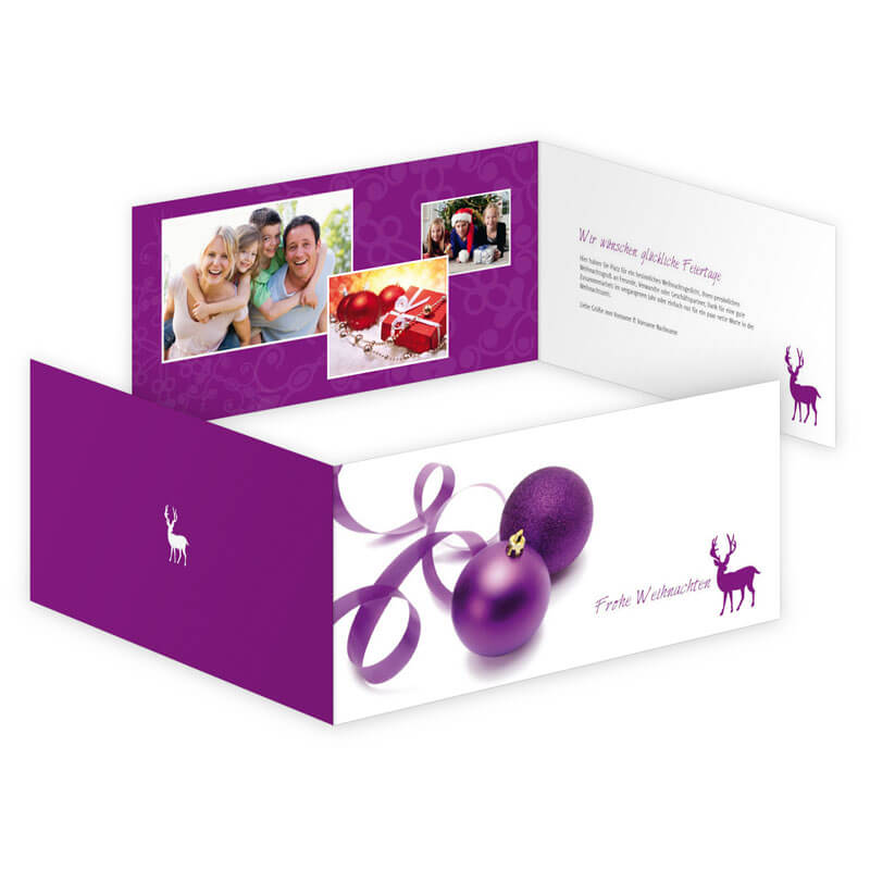 Violett ist die Farbe der Adventzeit. Erstellen Sie Ihre Weihnachtskarte online.