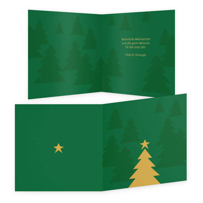 Nur einer kann der wahre Weihnachtsbaum sein. Gestalten Sie eine außergewöhnliche Weihnachtskarte online.