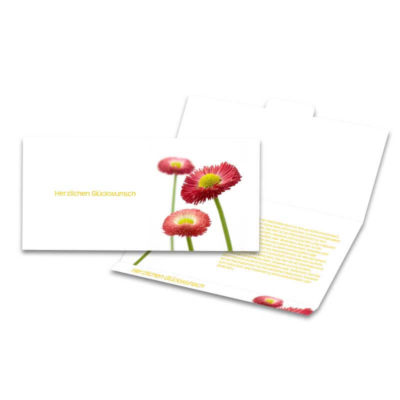 Geschenkgutschein in attraktiver Briefoptik mit einem neutralen Design passend für alle Branchen
