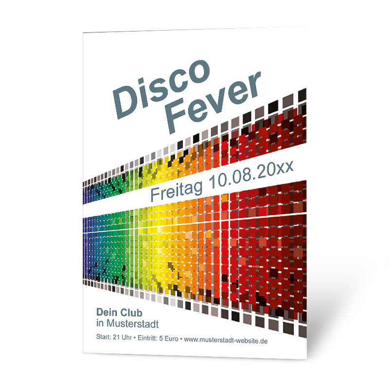 Diese Plakatvorlage kommt besonders gut an. Nutzen Sie das Design Disco-Fever für Ihre Veranstaltung