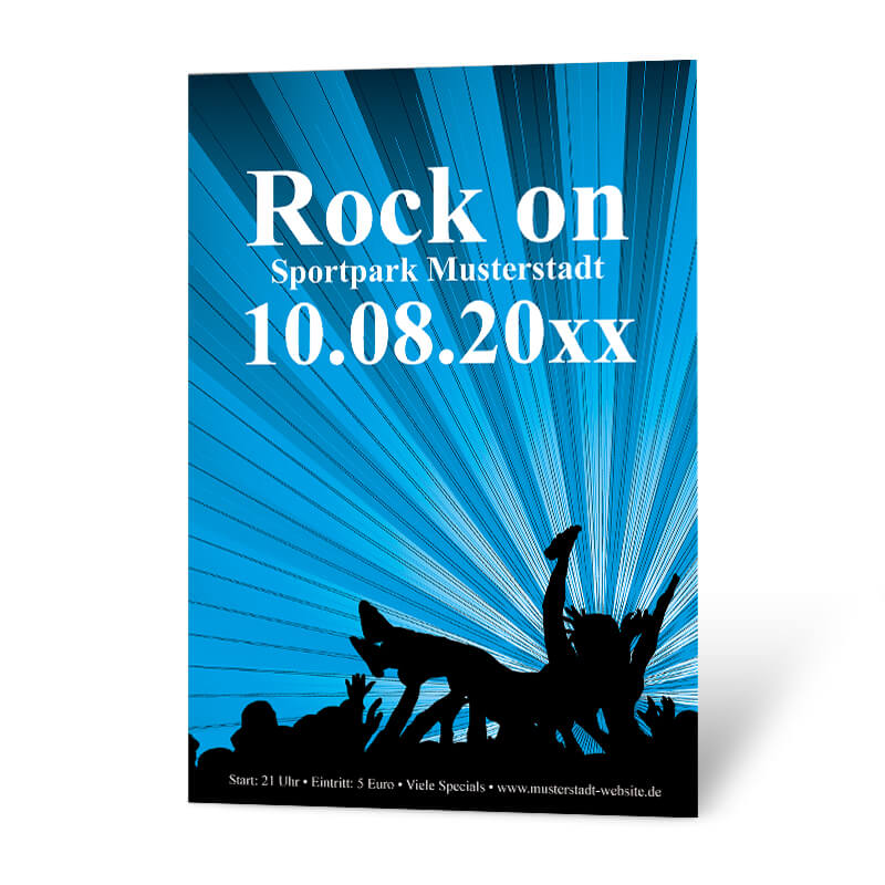 Open-Air Rockveranstaltungen sind in nicht nur als Mega-Event. Plakatvorlage für Ihr Rock-Open-Air.