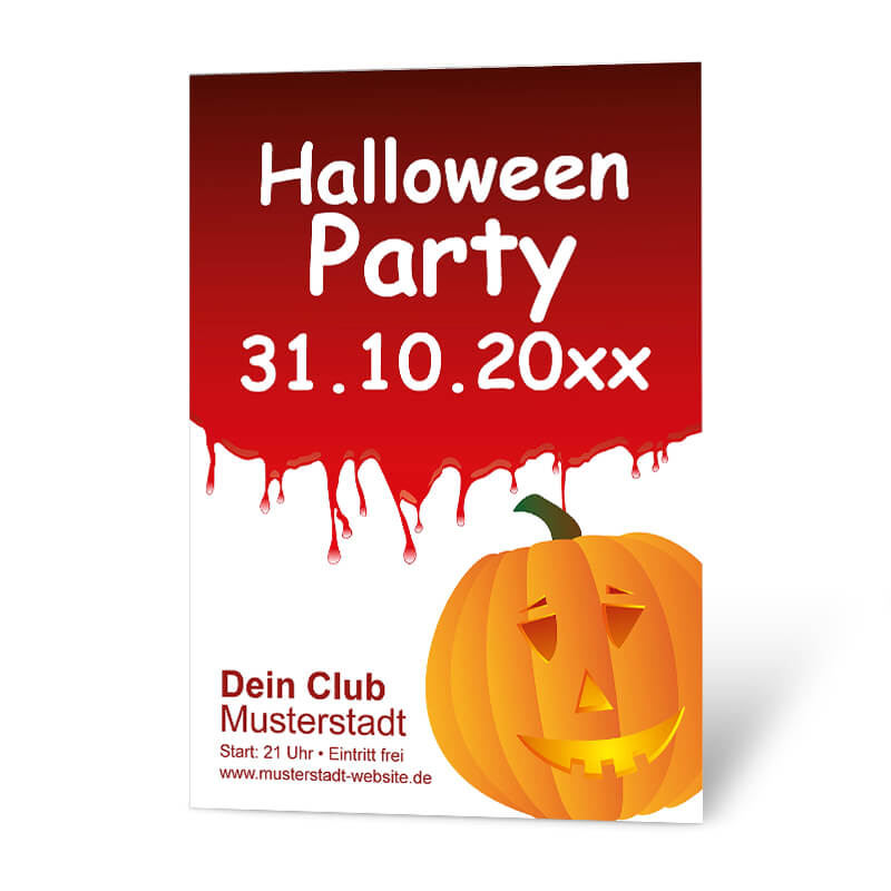 Nehmen Sie das Thema Halloween in Ihre Eventplanung auf - Plakat mit freundlichem Kürbis