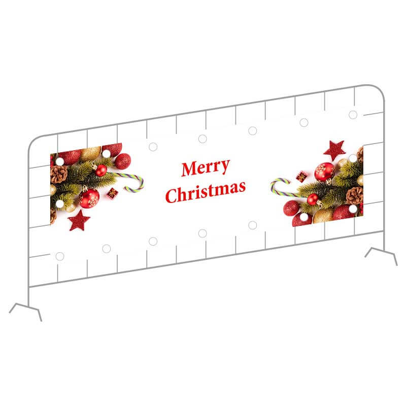 Advents-Stimmung garantiert: Werbeanner mit Weihnachtsstern und Christbaumkugel