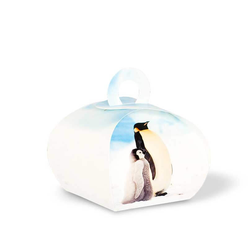 Witzige Geschenkverpackung mit coolem Pinguin-Duo