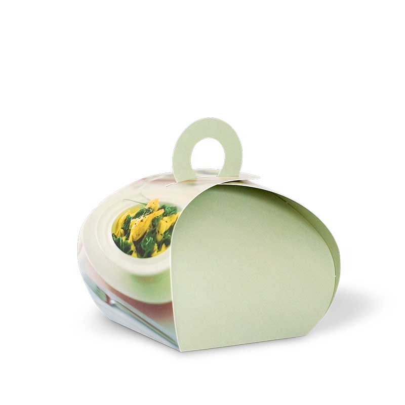 Geschenkbox als kreative Verpackung, beispielsweise für ein Suppenpulver-Tütchen