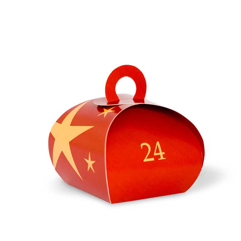 Goldener Stern und Weihanchtliches Rot: clevere Box für kleine Geschenke