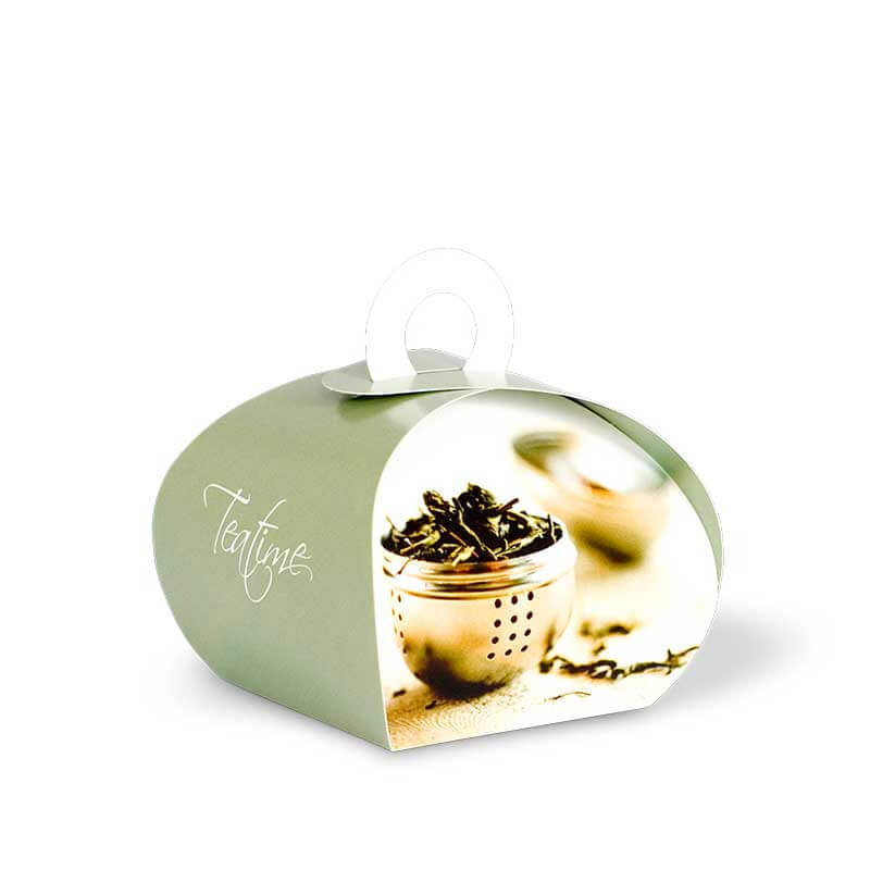 Jetzt ist Teatime angesagt: wunderschöne Geschenkbox mit Kräuter & Tee Motiv