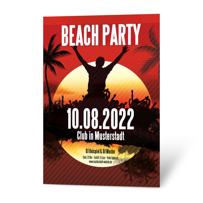 Sie brauchen für Ihre Beachparty einen gelungenen Werbeauftritt und wollen ein Top-Plakat gestalten?