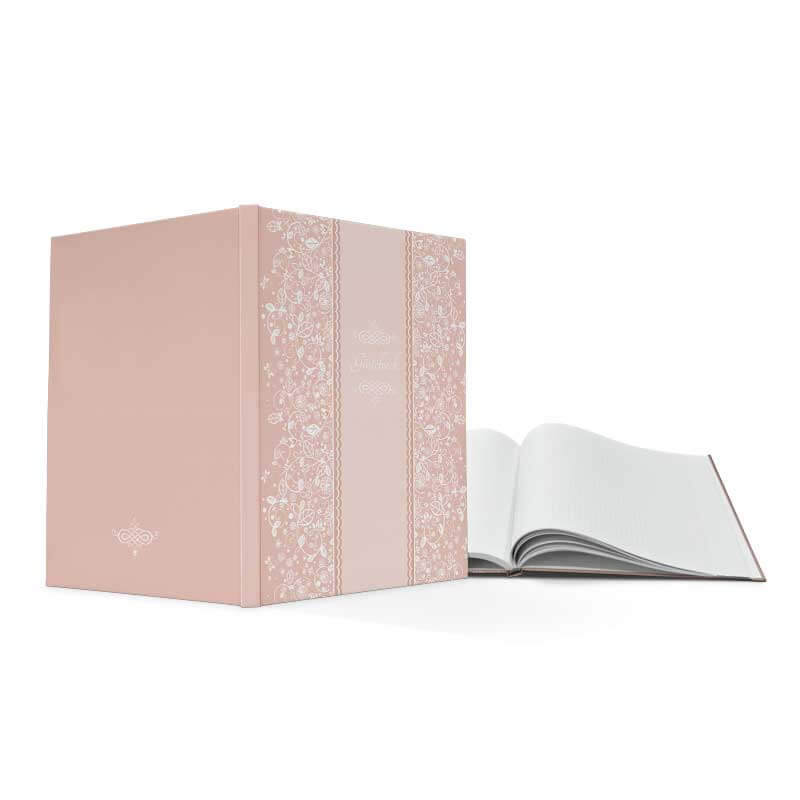 A4 florales Design für Hochzeits-Tischkarten in rosa