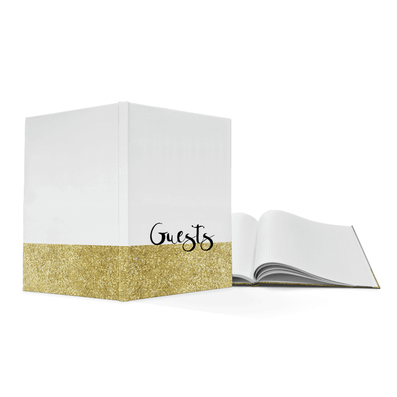 Hochzeits-Gästebuch im A4-Format mit Goldstruktur-Umschlag