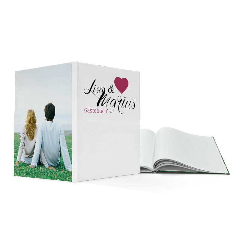 Das Brautpaar im Mittelpunkt: Hochzeits-Hardcover-Gästebuch