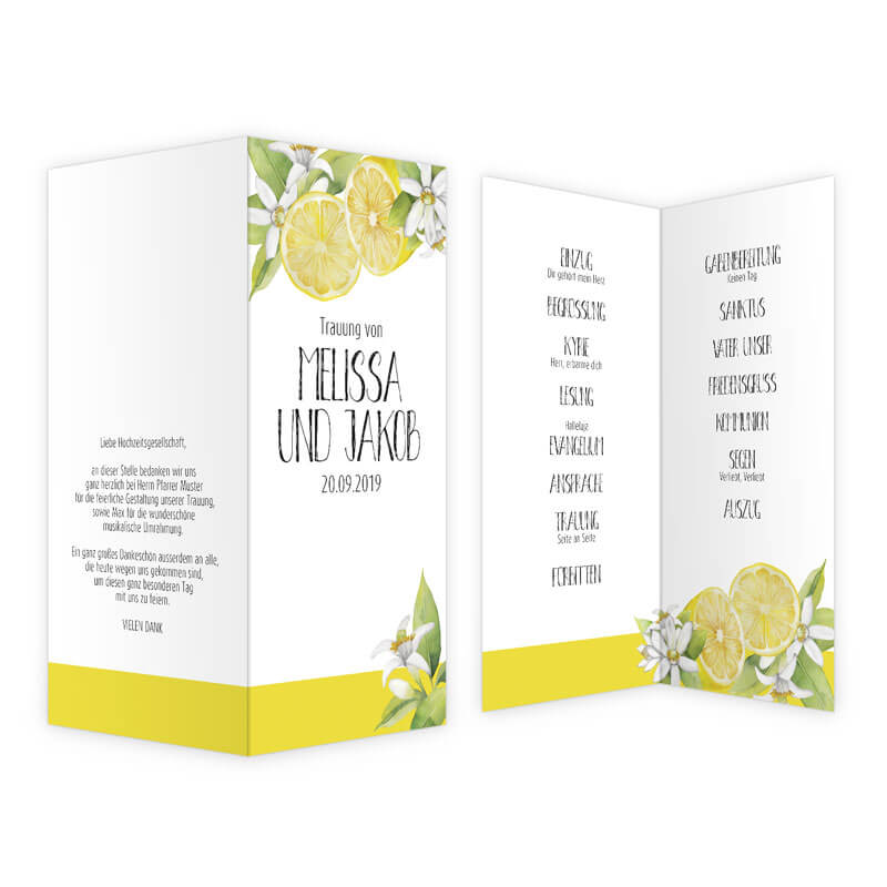 Der Hochzeits-Hit: Trauungs-Karten im Zitronen-Design