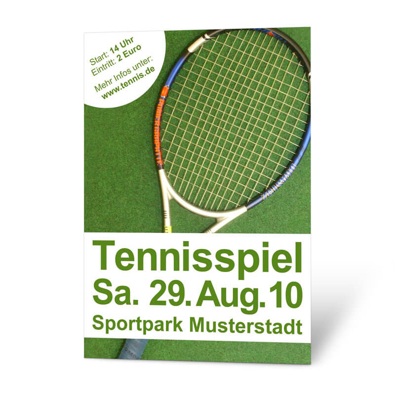 Deutsche Tennisspieler sorgen für Schlagzeilen. Werben Sie per Plakat für Ihr Tennisturnier in Ihrer Stadt