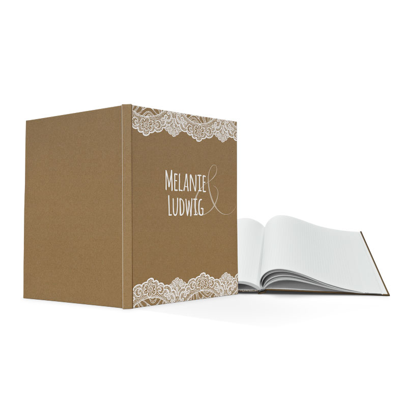 Hardcover mit Fadenbindung als hochwertiges Hochzeits-Gästebuch