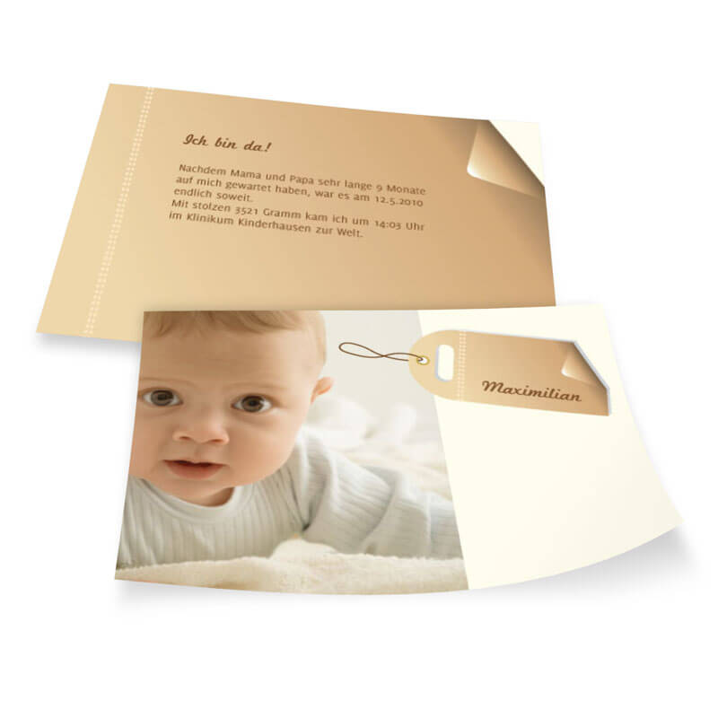 Wunderschöne Geburtskarten für Jungen im Format A6 quer online gestalten und günstig drucken lassen