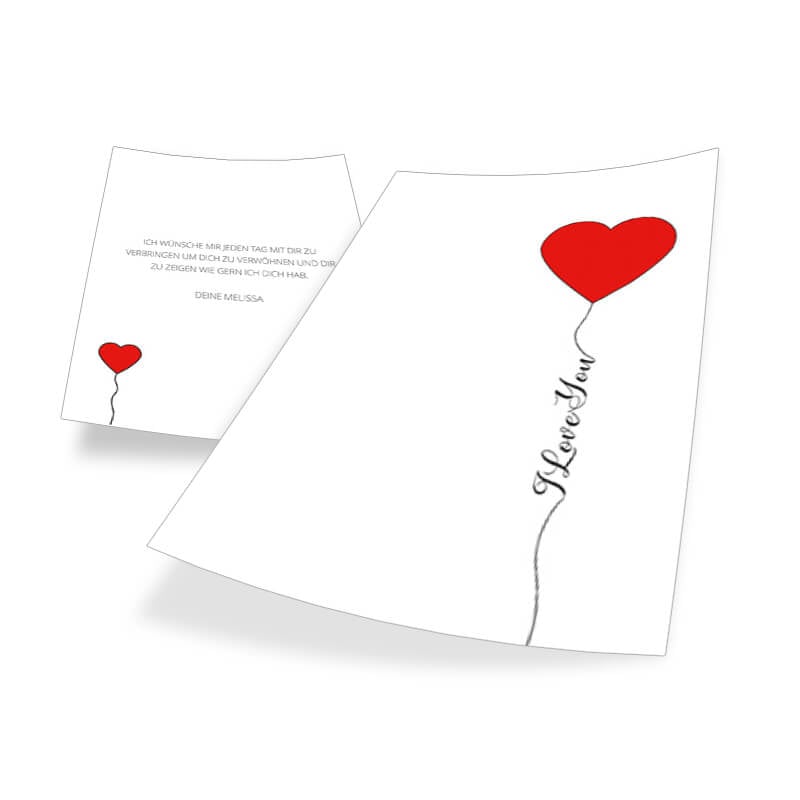 Elegante Valentinstags-Karte mit Typo-Herz-Illustration