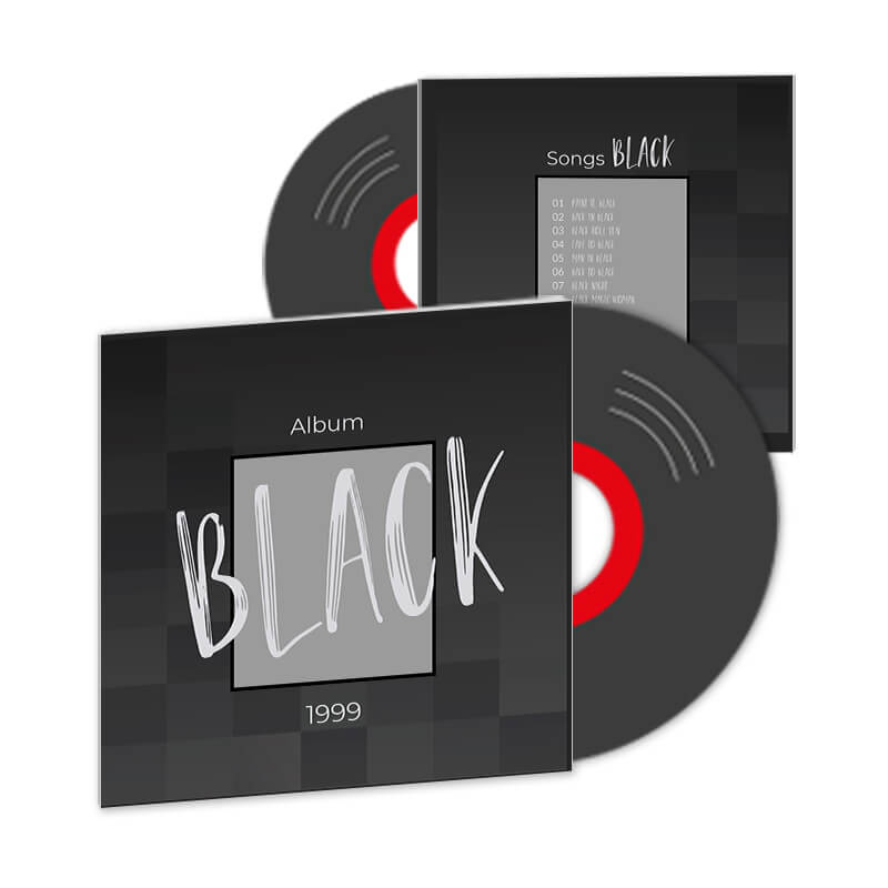 Universelles Schallplatten-Cover in schlichtem Schwarz