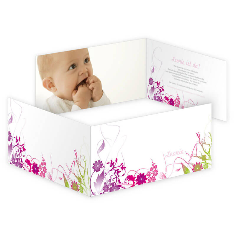 Bei Babykarten zur Geburt können Sie auch abseits des blauen und rosa Standards eine schöne Karte selber gestalten