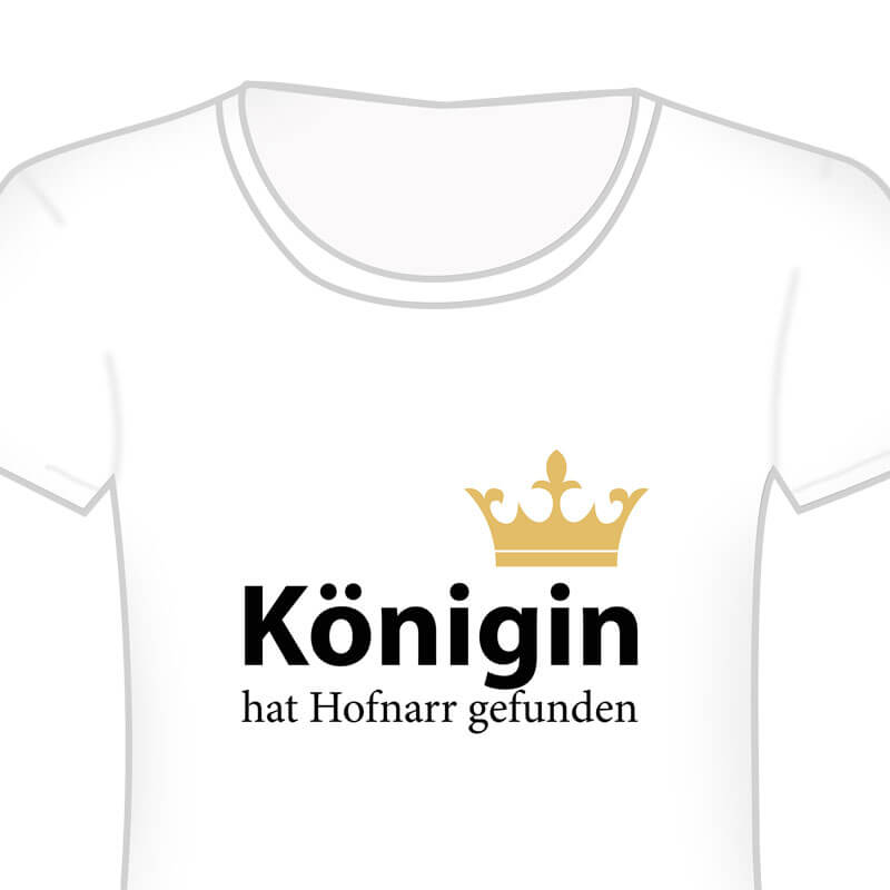 Hochwertiges BC Damen-T-Shirt mit Krone und witzigem Spruch bedruckt.
