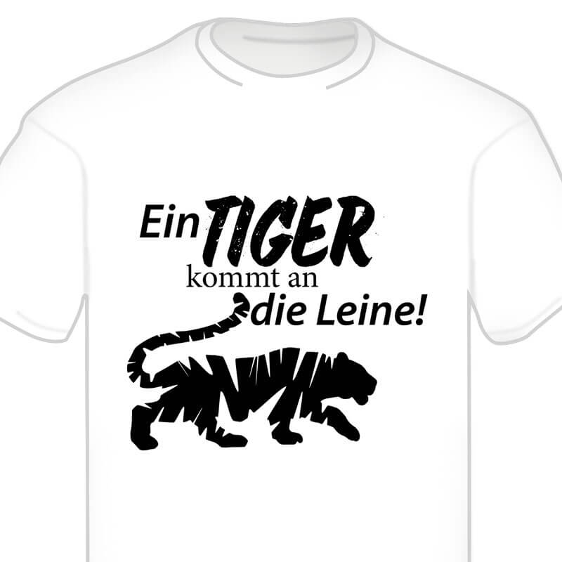 Tiger an die Leine: bedrucktes T-Shirt von BC für Junggesellenabschied
